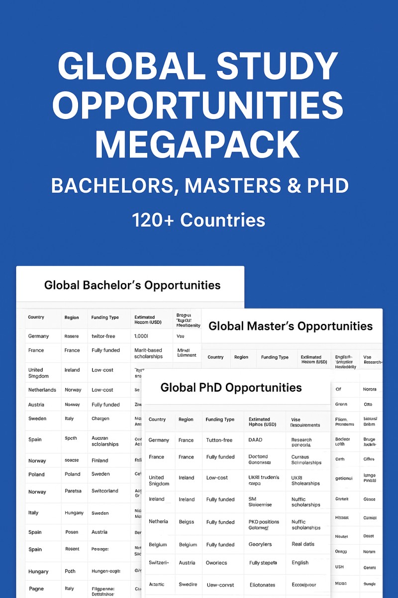 Global Scholarships Resource Pack (Bachelors, Masters, PhD)