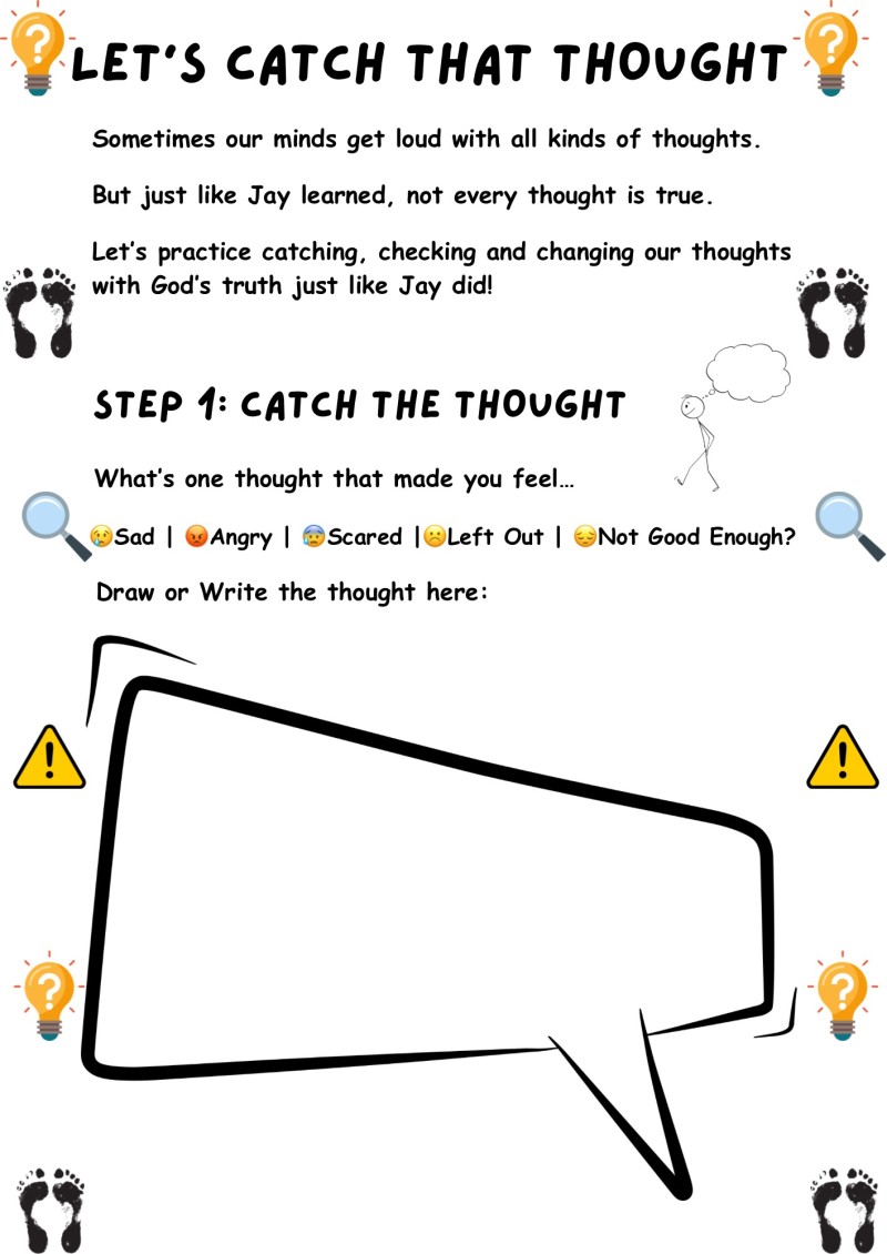 Activity sheet- Jay and the Big Thoughts