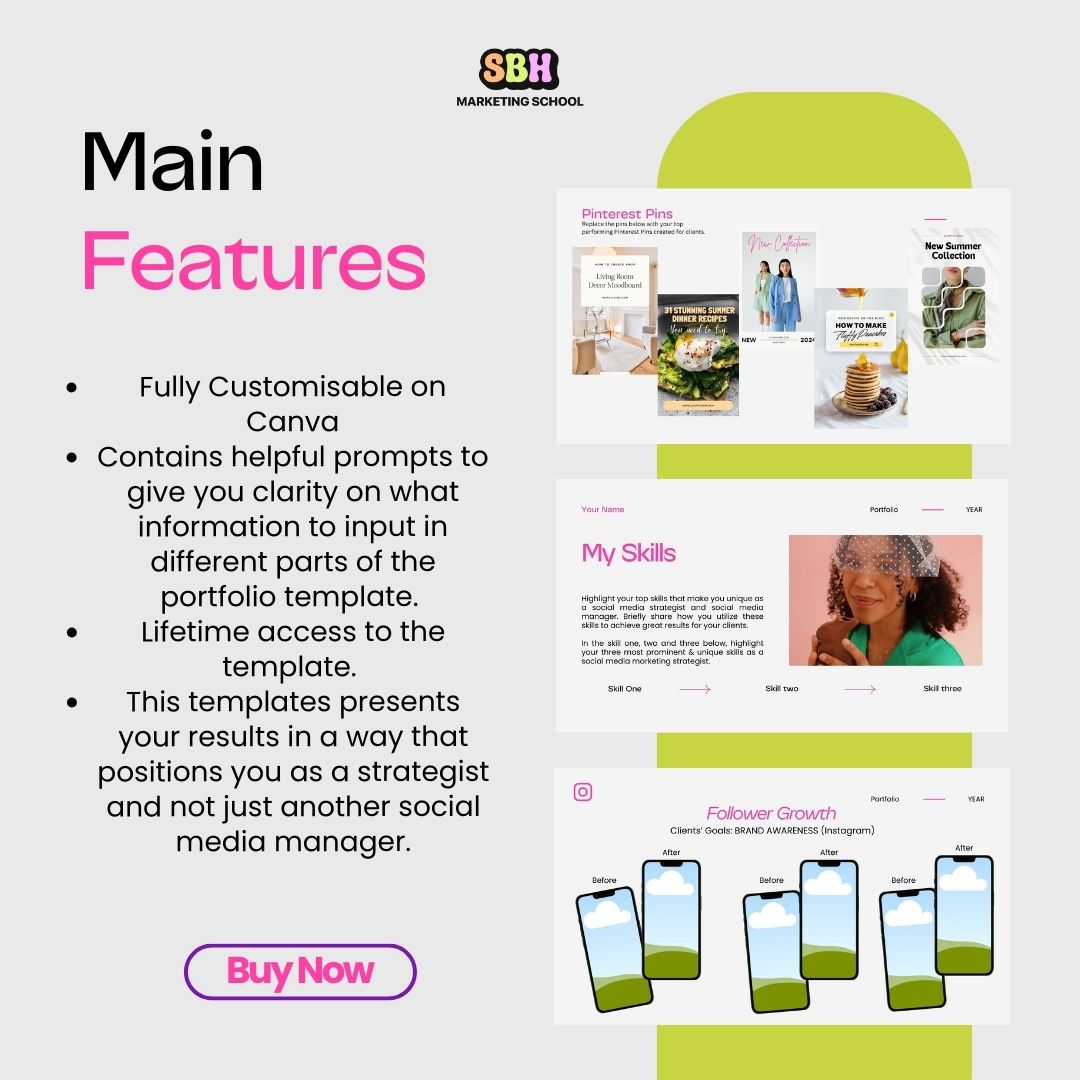 Customisable Social Media Portfolio Template For Social Media Strategists