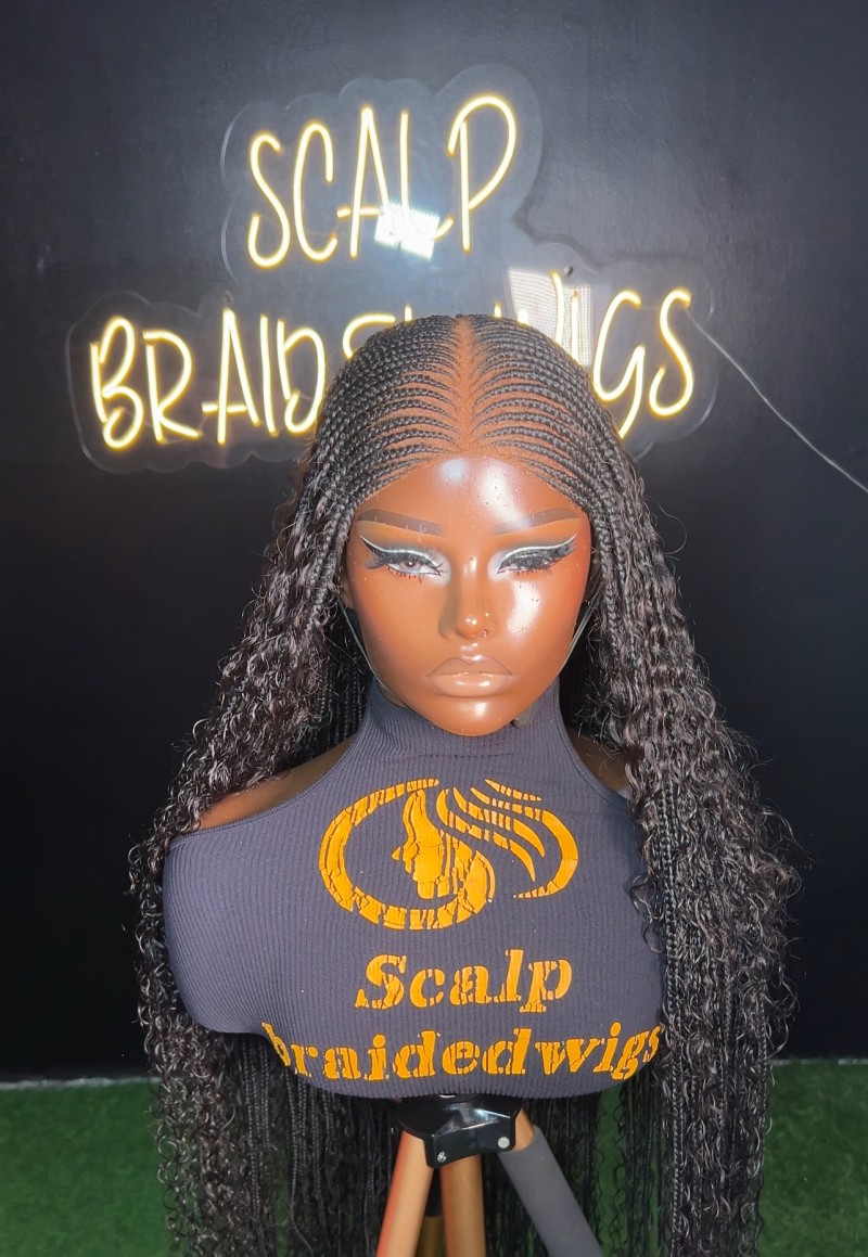 Sammie deluxxe,color 1b,medium cap (20 inches,6 by 6 closure human hair boho wig)