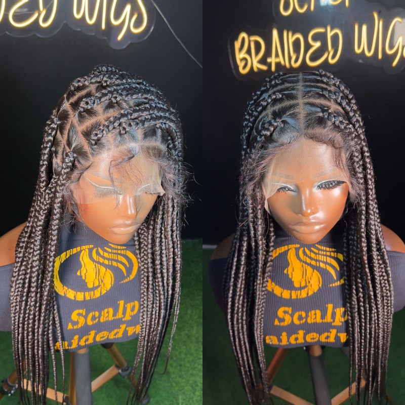 Wig Jay,Full lace wig (large knotless braid)