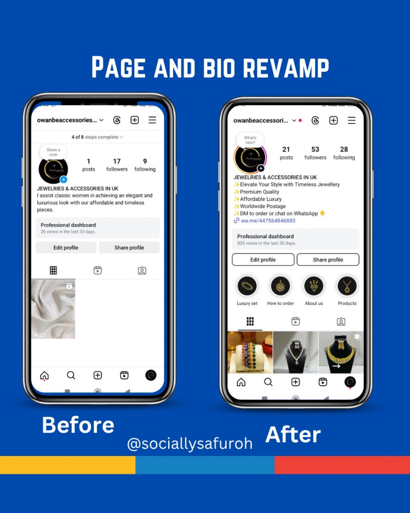 Page revamp and bio optimization