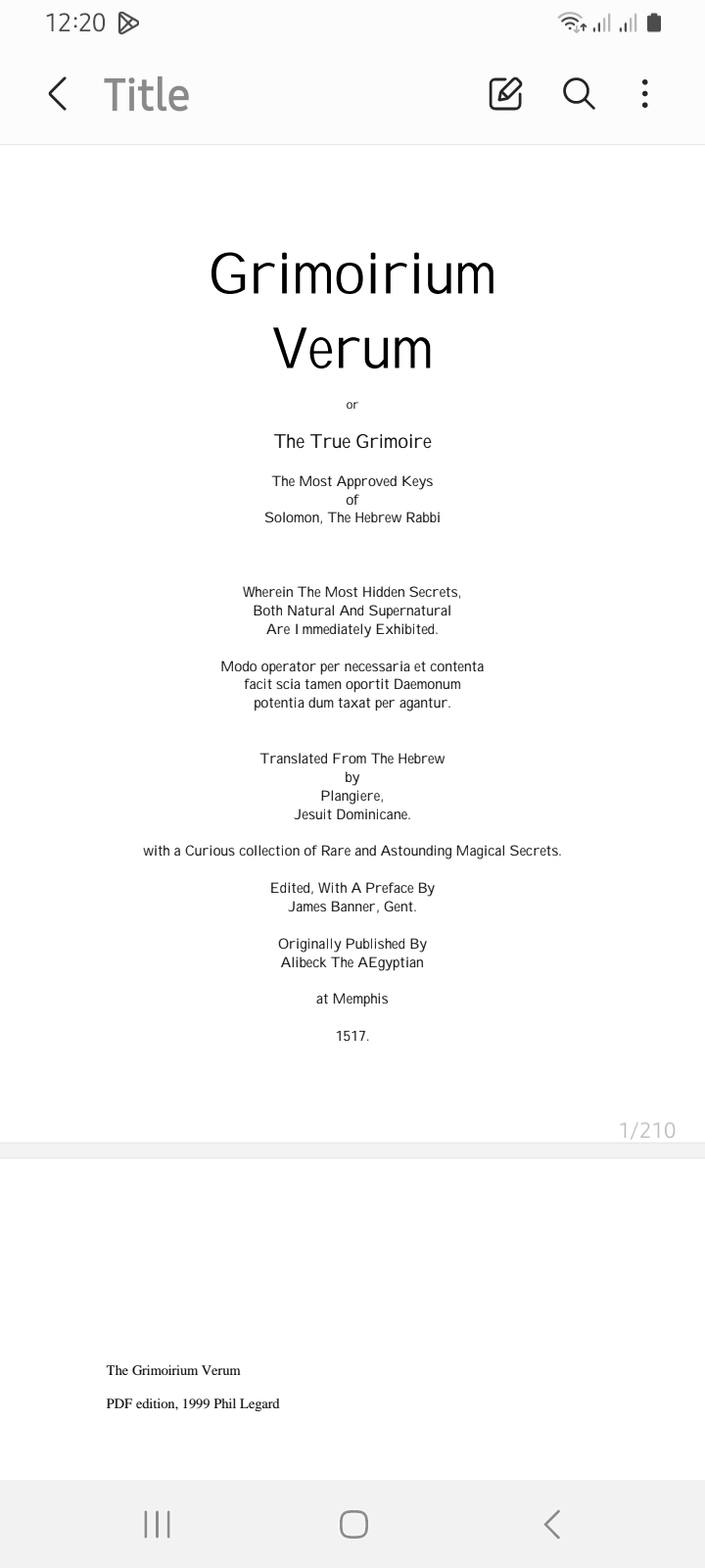 THE GRIMORIUM VERUM