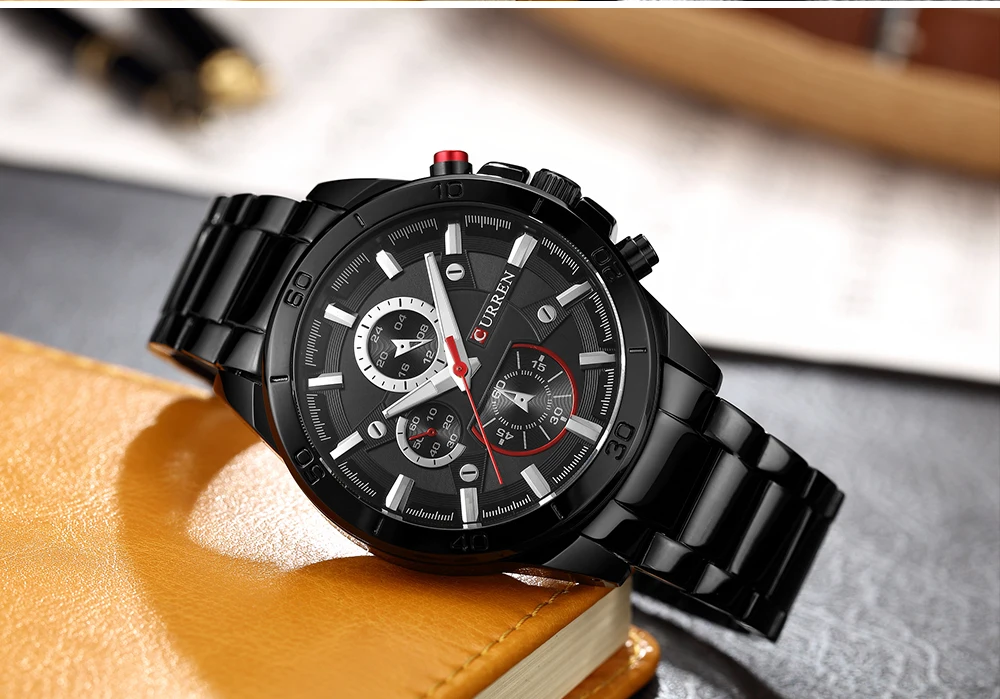 Curren 8275 Men's Stainless Steel Watch - Black