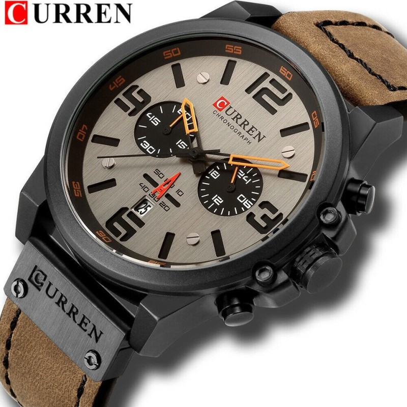 Curren 8314 Men's Quartz New Fashion Multi-function Chronograph Watch