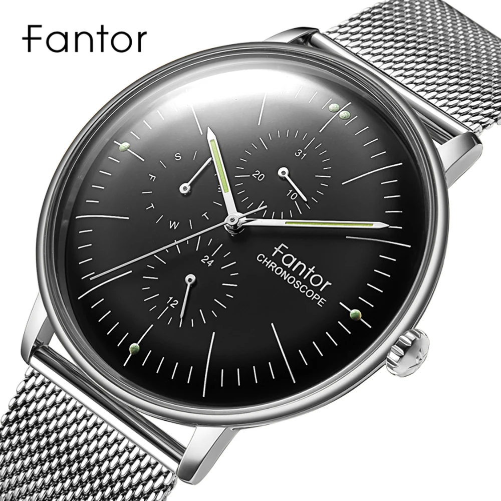 Fantor WF1004G02 Men Chronograph Men's Quartz Watch - Silver Black