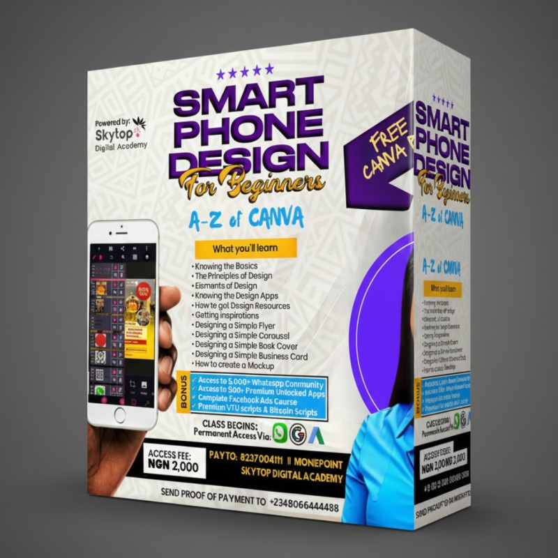 Smartphone Graphics Design Course Buy SMARTPHONE GRAPHIC DESIGN (A-Z) by SkyTop Digital Academy 1 on Selar