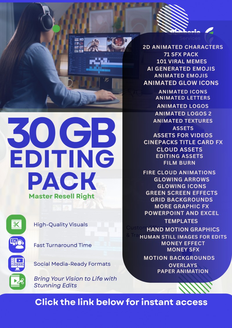 Buy OVER 30GB EDITING PACK by Skytop Digital academy 5 on Selar