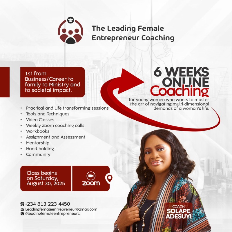 Buy The Leading Female Entrepreneur Coaching by solape adesuyi on Selar
