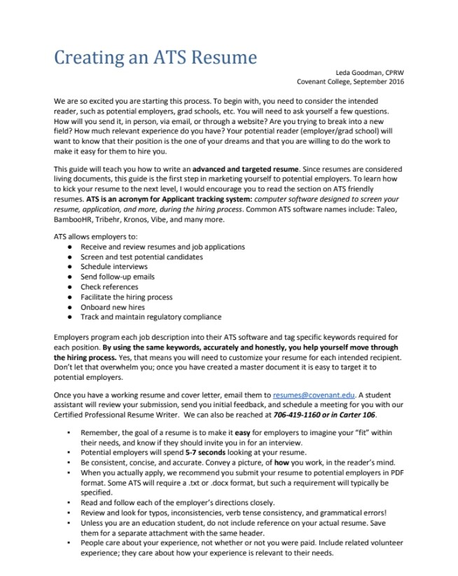 A Guide To Creating an ATS Resume