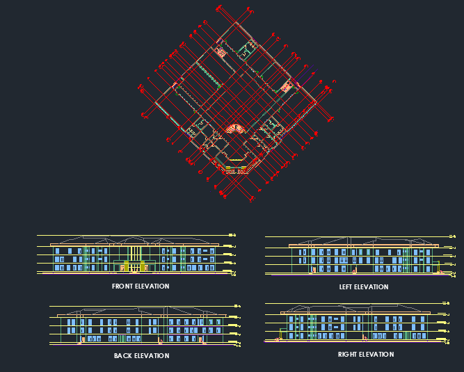 COMPLEX BUILDING ARCHITECTURAL DRAWING 001