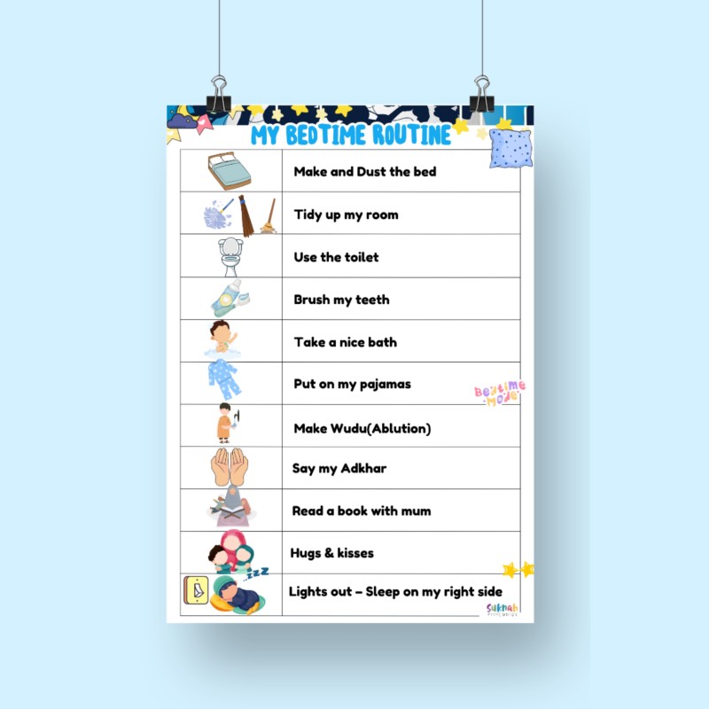 BEDTIME ROUTINE PRINTABLE