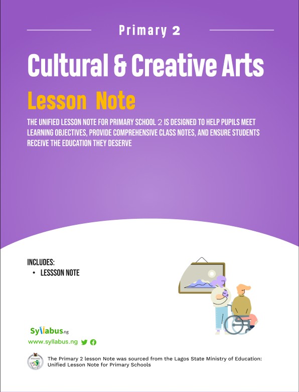 Buy PRIMARY 2 CULTURAL AND CREATIVE ART by Syllabus NG on Selar