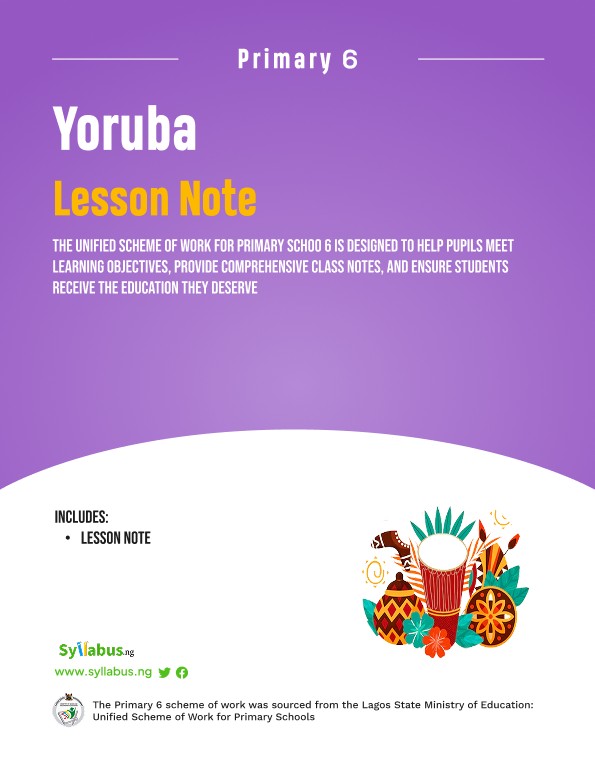 PRIMARY-6-YORUBA-LESSON-NOTE