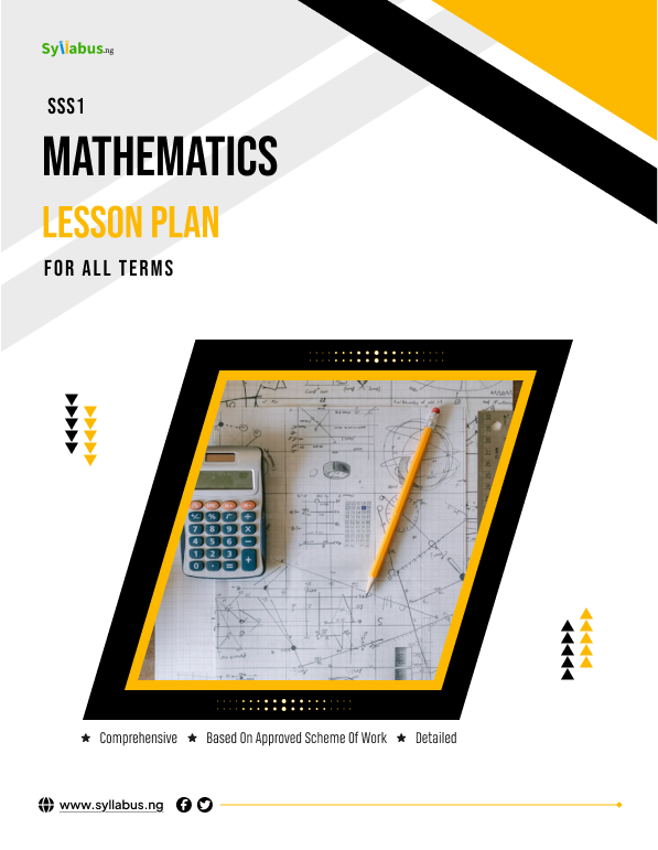 Ss One Math Buy SS1 MATHEMATICS ALL TERMS LESSON PLAN by Syllabus NG on Selar