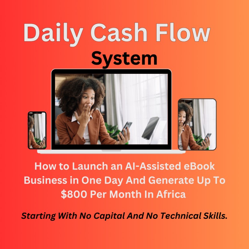 "The Daily Cash Flow System: How to Launch an AI-Assisted eBook Business in One Day And Generate Up To $800 Per Month In Africa, Starting With No Capital And No Technical Skills."