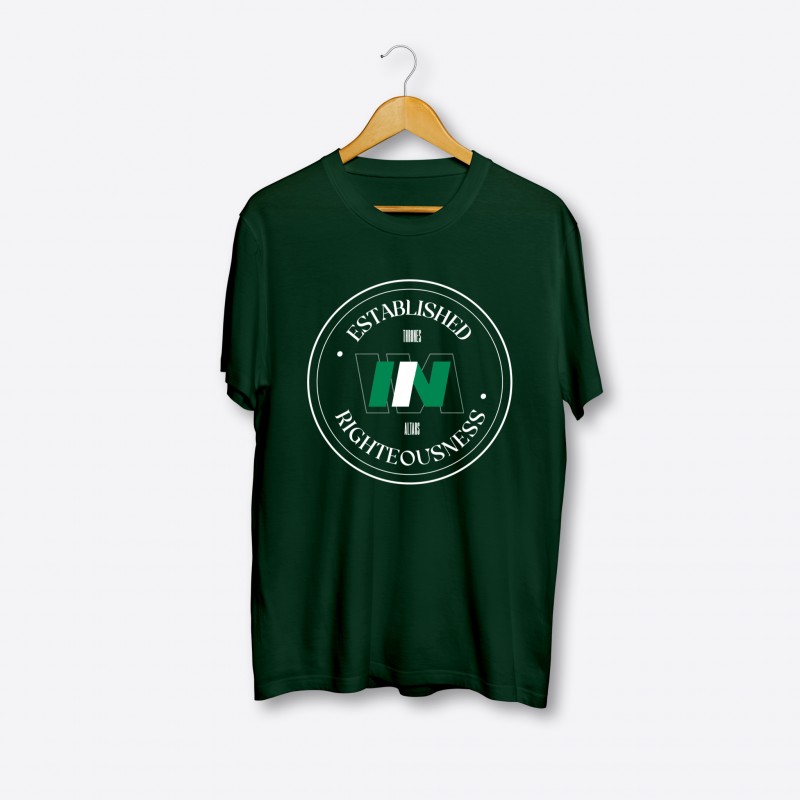 ESTABLISHED IN RIGHTEOUSNESS FOREST GREEN T-SHIRT
