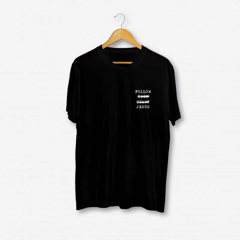 FOLLOW JESUS (BOLD BACK) BLACK T-SHIRT W/ WHITE PRINT