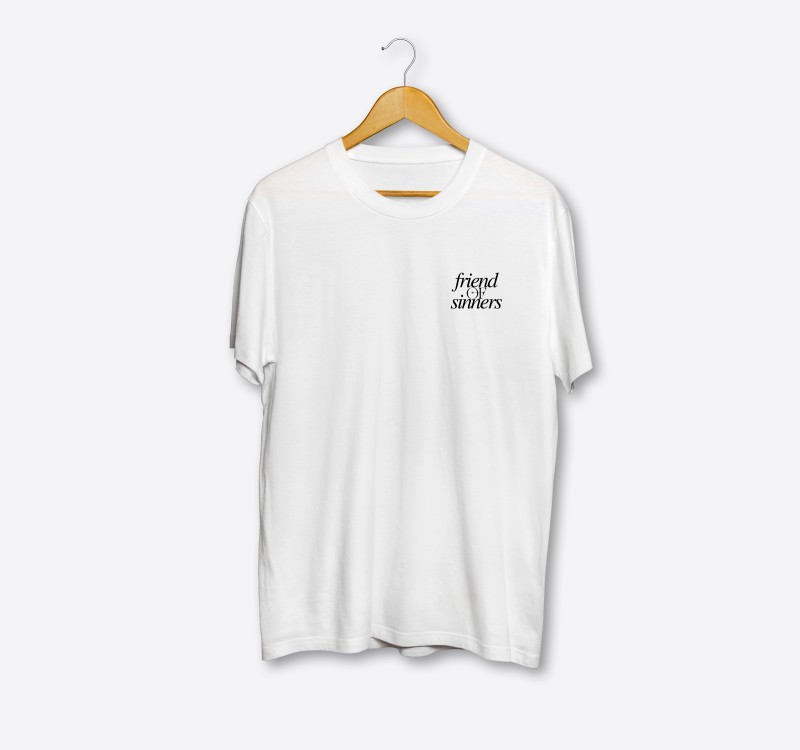 FRIEND OF SINNERS WHITE T-SHIRT