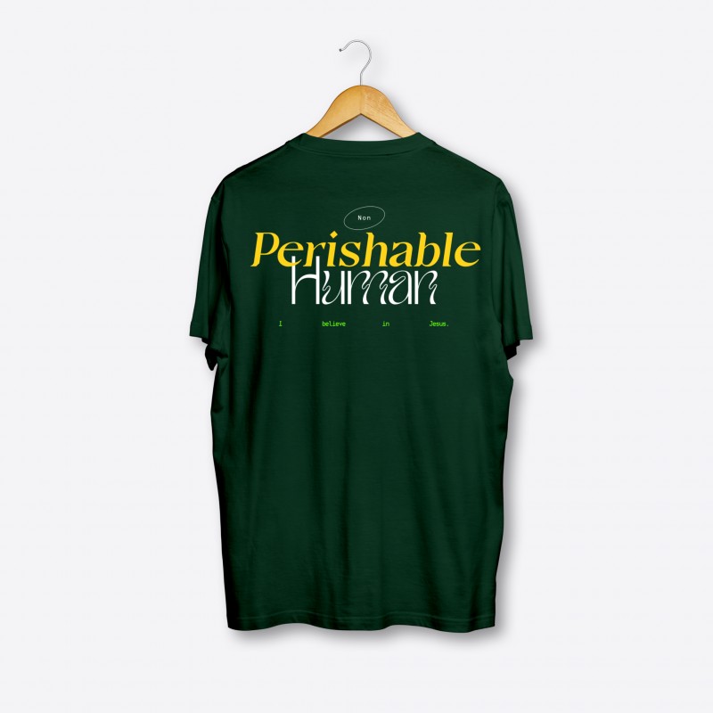 NON-PERISHABLE HUMAN FOREST GREEN T-SHIRT