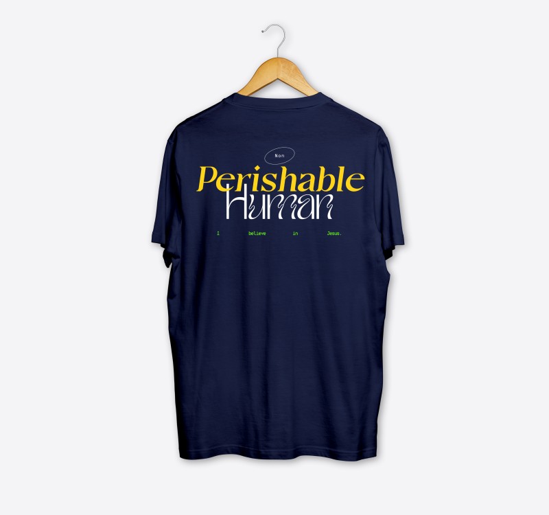 NON-PERISHABLE HUMAN NAVY BLUE T-SHIRT