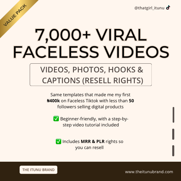 Faceless Income Complete Pack - 7000+ Ready-to-use Faceless Videos and Photos With Hooks and Captions