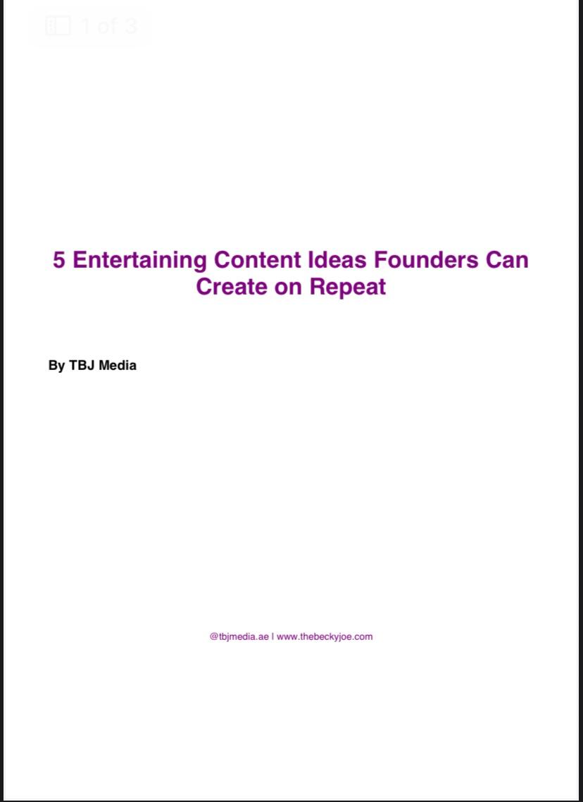 Entertaining Content ideas Founders Can Repeat