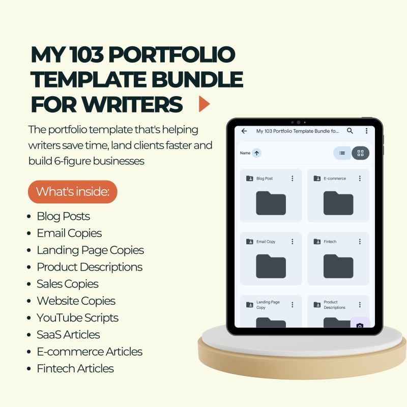 My 103 Portfolio Template Bundle for Writers