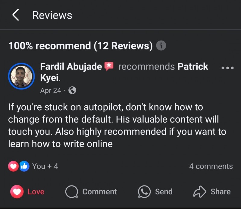 Customer review 1