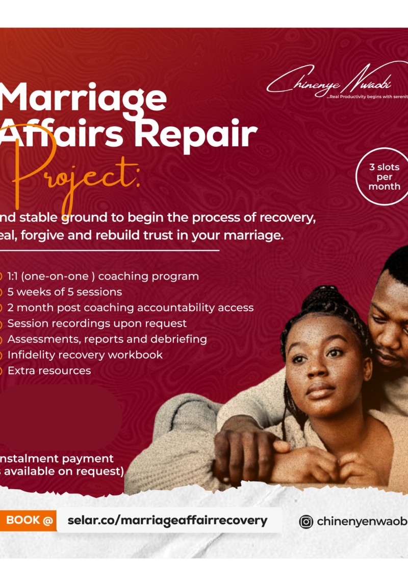 Marriage Affairs Repair Project (Infidelity recovery)