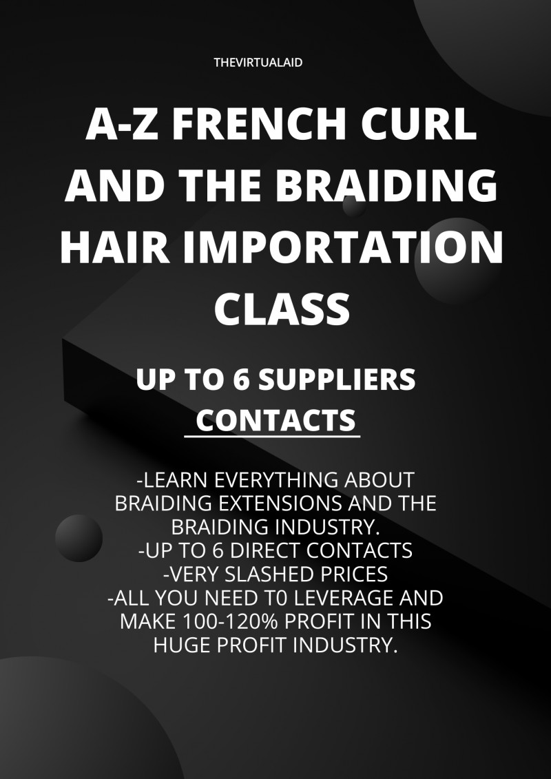 IMPORTATION CLASS- A-Z French curls and everything braiding extensions with 6 suppliers/manufacturer contacts