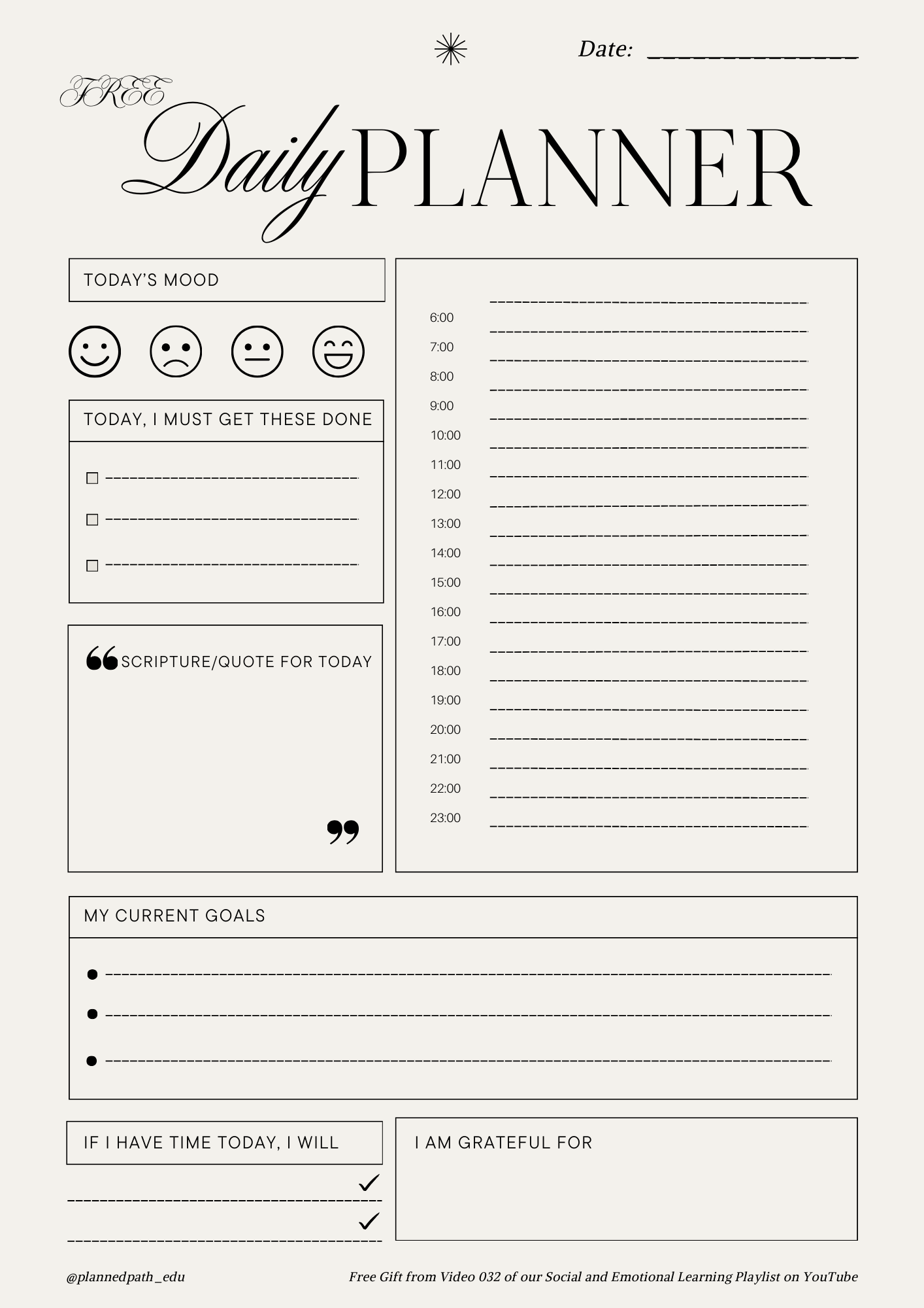 FREE Daily Planner