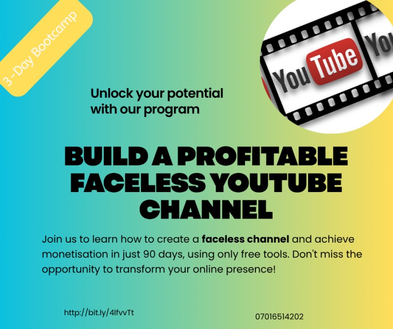 Faceless Youtube Monitisation Bootcamp