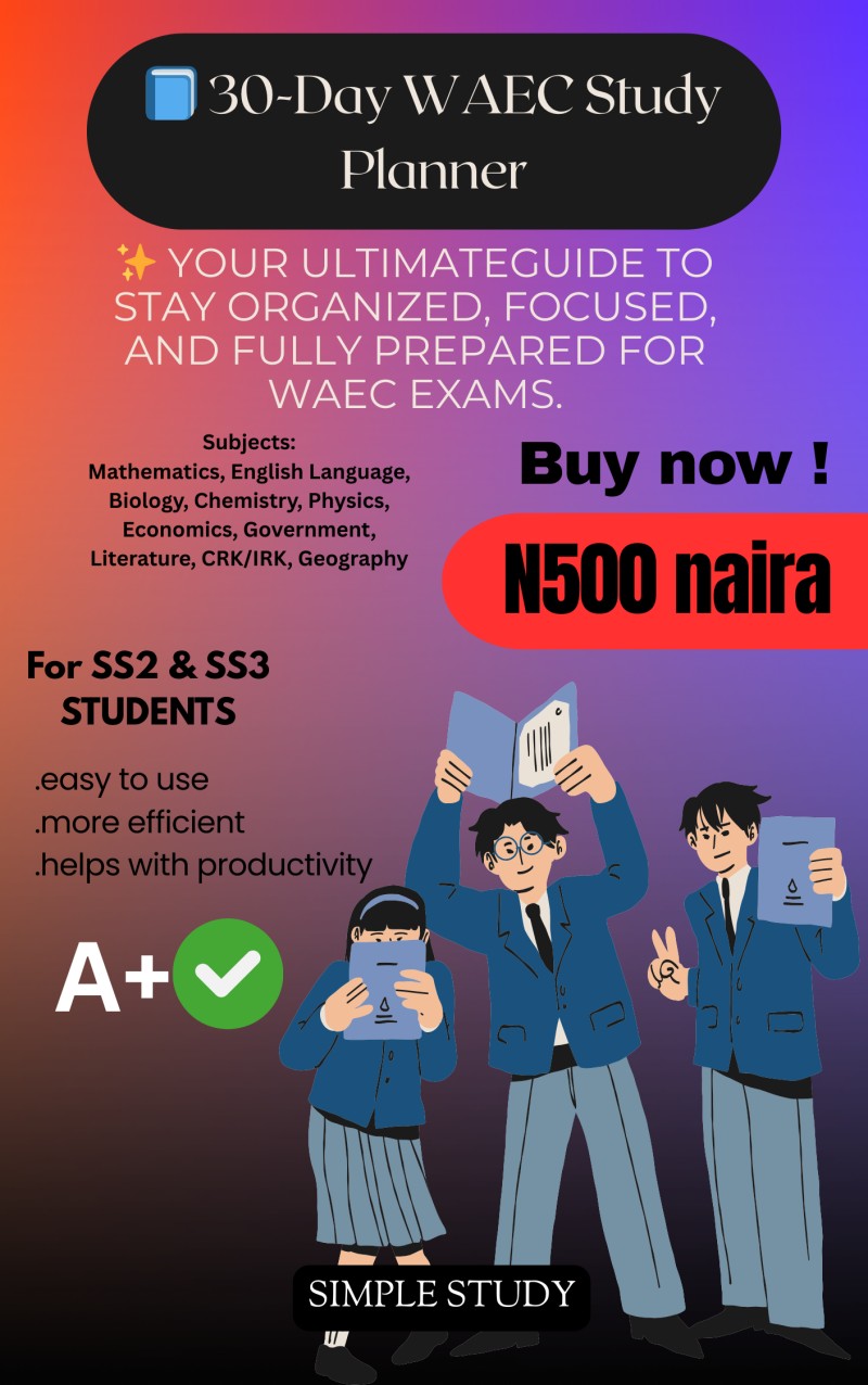 WAEC STUDY GUIDE 30 days study preparation planner