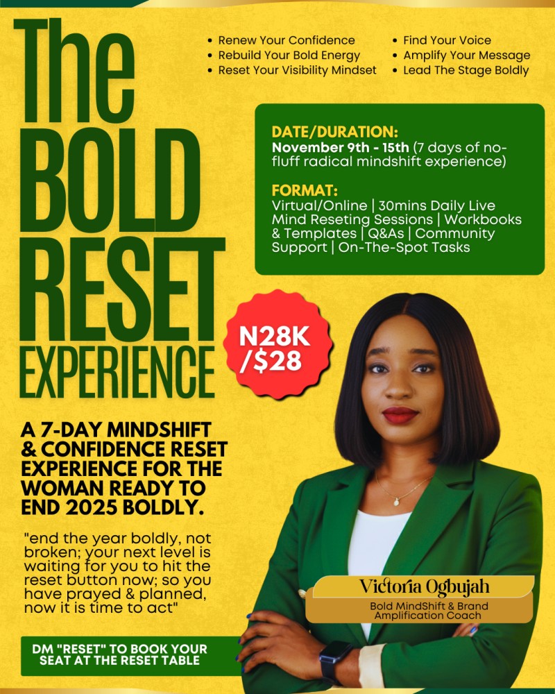 Buy The Bold Reset Experience by Victoria Ogbujah on Selar