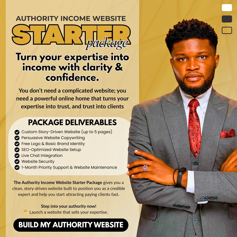 The Authority Income Website – Starter Package