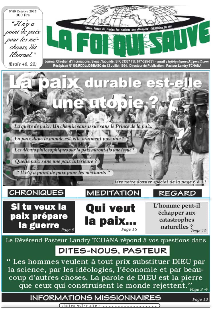JOURNAL LA FOI QUI SAUVE N°89 OCTOBRE