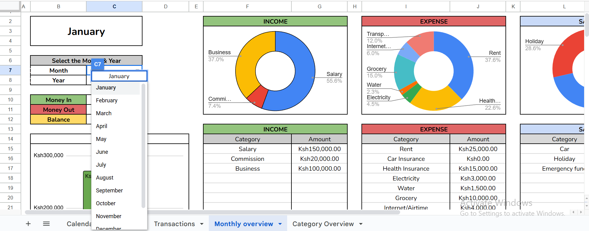 Budget template