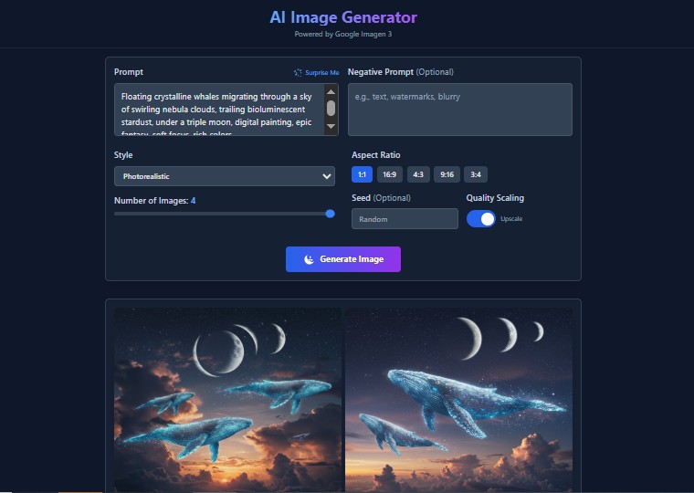 AI Image Generator – Full Source Code (Powered by Google Imagen 3 API)