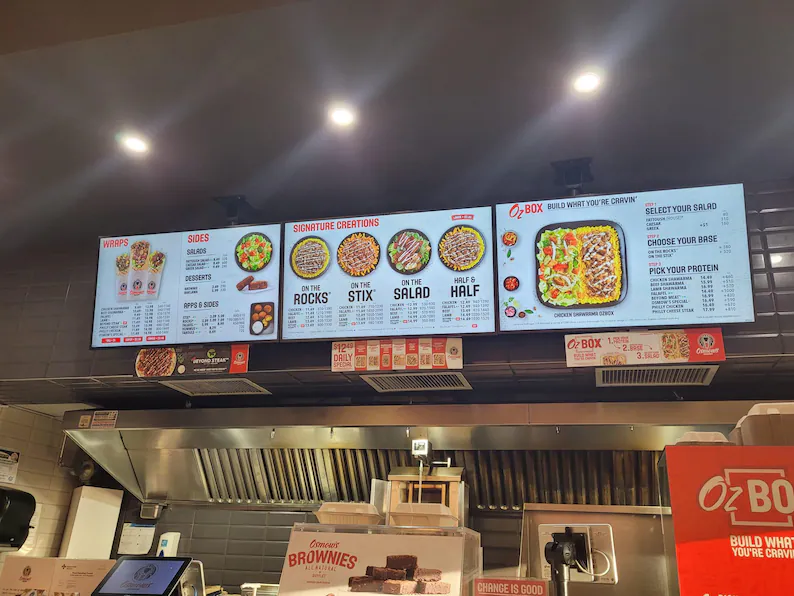 Custom Order TV Menu Board