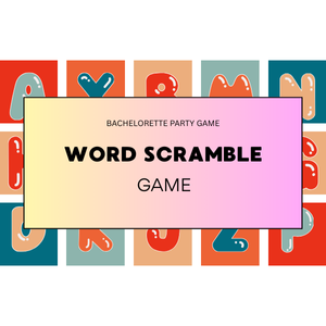 Bachelorette Party Games - Word Scramble Game