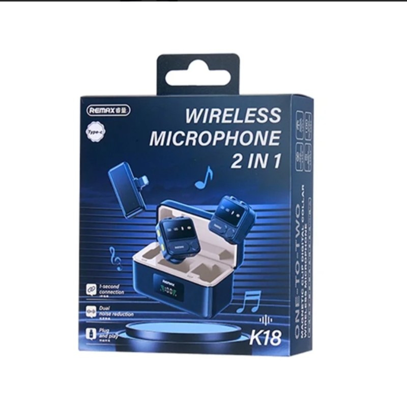 SUPER VALUE Remax K18 2-IN-1 Android Usb-C or IPHONE Wireless Microphone