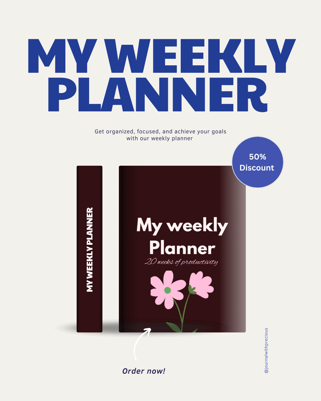 My weekly planner; 20 weeks of productivity