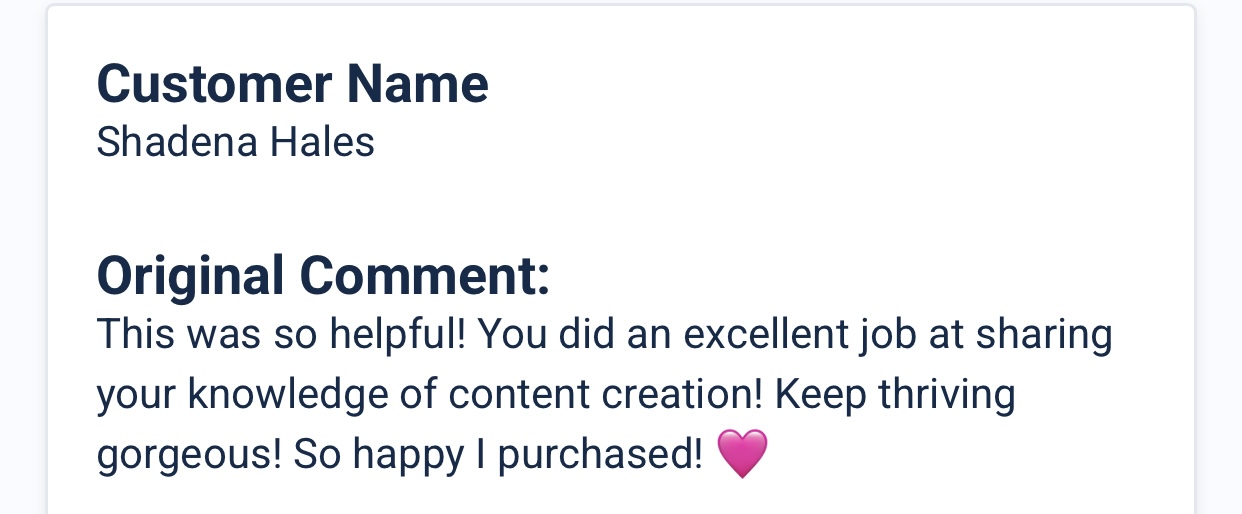 Customer review 1