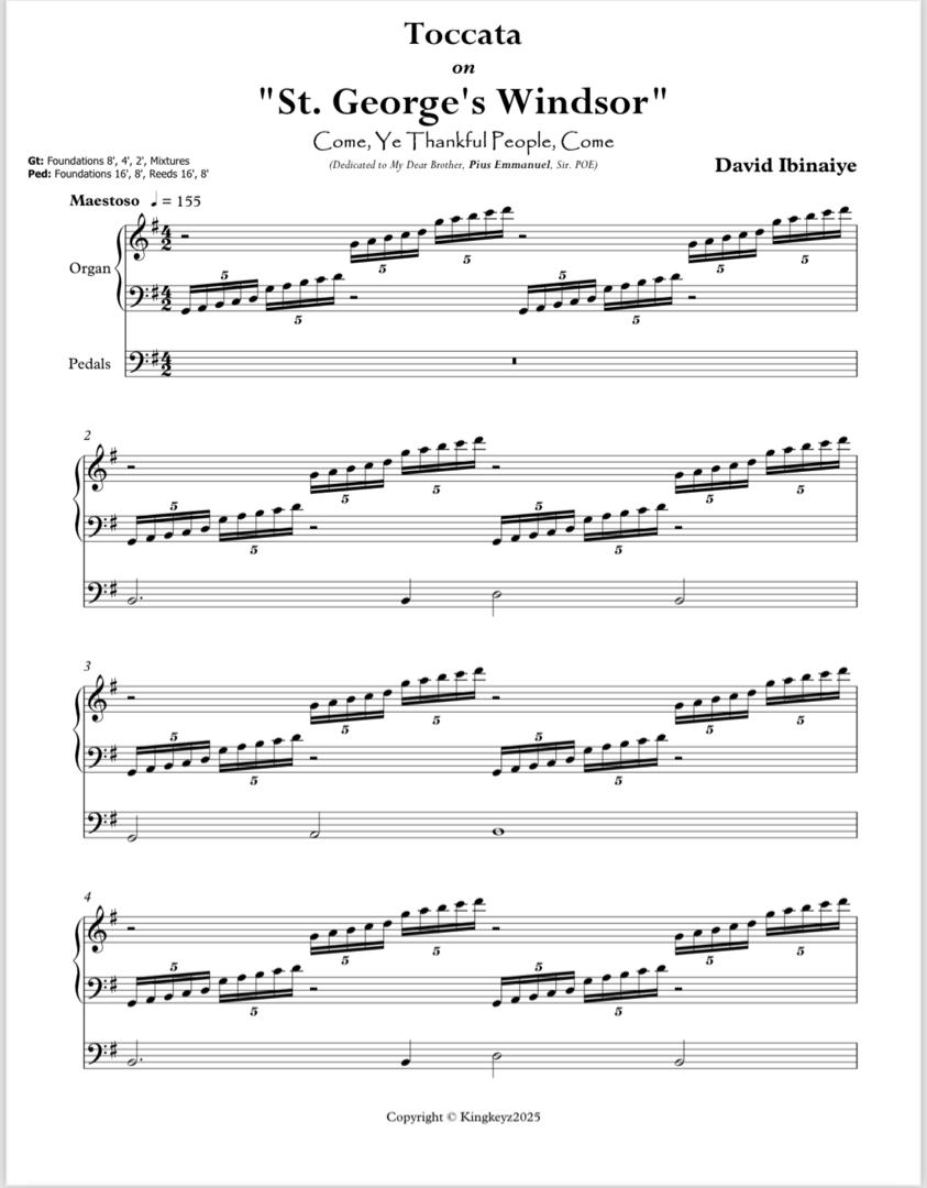 Toccata on "St. George's Windsor “Come, Ye Thankful People, Come“
