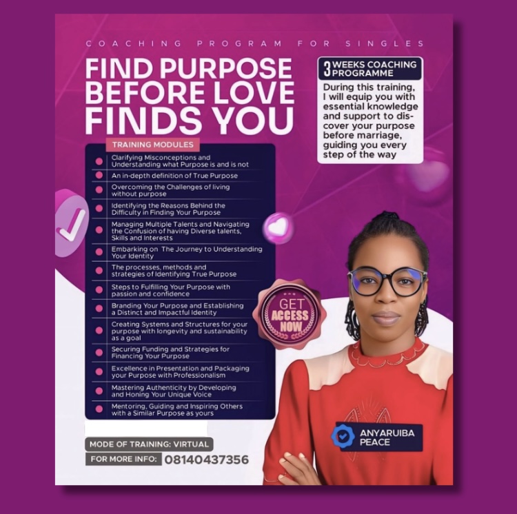 Find Purpose before Love Finds you Academy