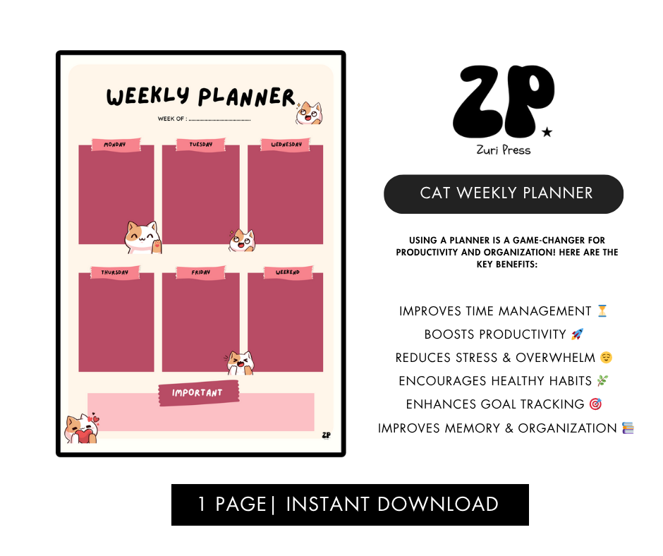 Cat Weekly Planner