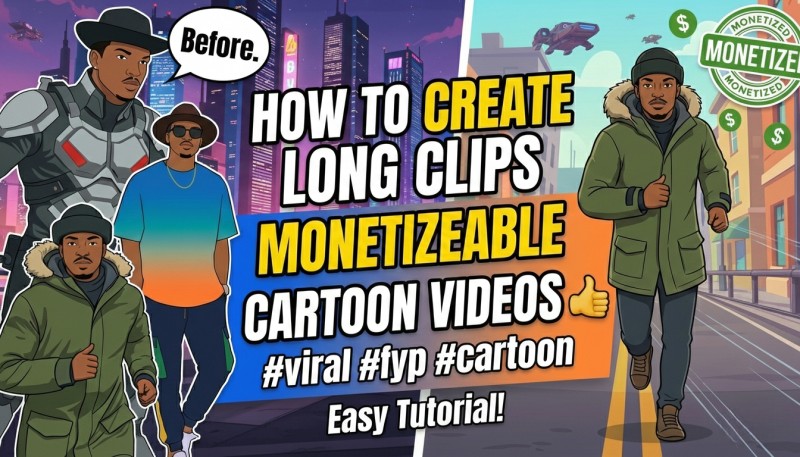 HOW TO CREATE LONG CLIPS MONETIZEABLE CARTOON VIDEOS