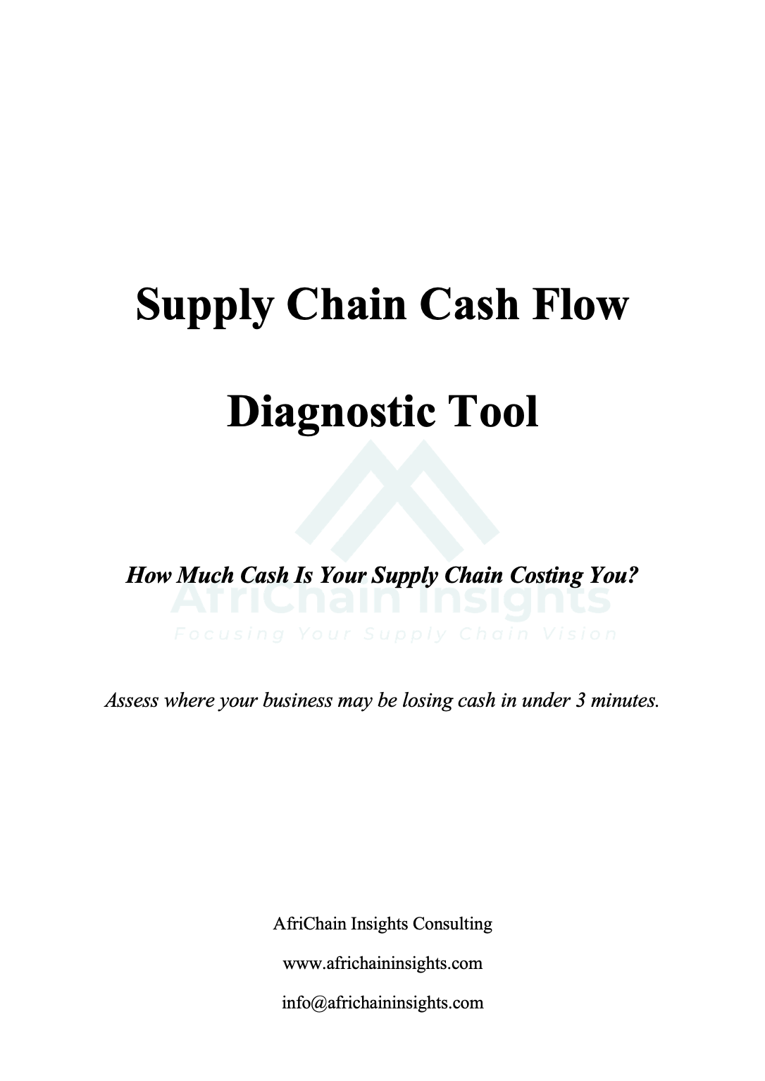 Supply Chain Cash Flow Diagnostic Tool