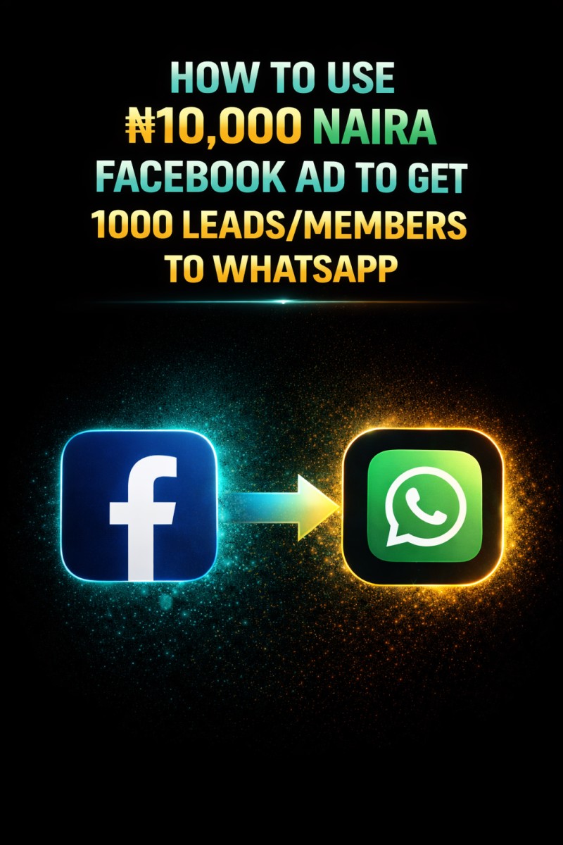 HOW TO USE 10,000 NAIRA FACEBOOK AD TO GET 1000 LEADS/MEMBERS TO WHATSAPP